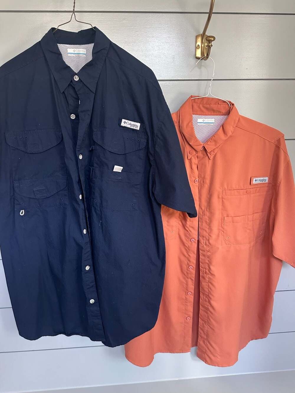Sz L Columbia PFG Bonehead Short Sleeve Men's Fishing Shirts (Set of 2)